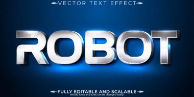 Robot metin efekti, düzenlenebilir metalik ve teknoloji metin biçimi