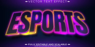 Esport metin efekti, düzenlenebilir oyun ve neon metin biçimi