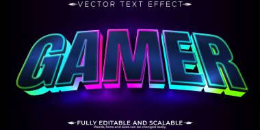 Oyuncu metin efekti, düzenlenebilir esport ve neon metin biçimi
