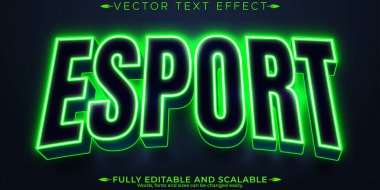 Esport metin efekti, düzenlenebilir neon ve oyun metin biçimi