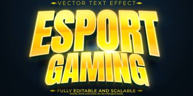 Esport oyun düzenlenebilir metin efekti, spor ve ışıklar metin biçimi