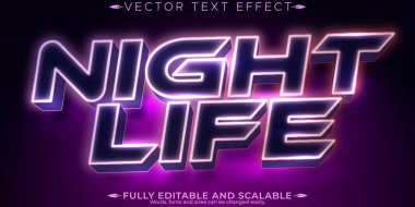Gece hayatı metin efekti, düzenlenebilir parti ve müzik metin biçimi