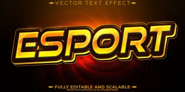 Oyuncu metin efekti, düzenlenebilir esport ve neon metin biçimi