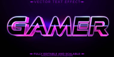 Düzenlenebilir metin efekti oynatıcı, 3d esport ve neon yazı tipi biçimi