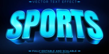 Düzenlenebilir metin efekti sporu, 3d oyun ve neon yazı tipi biçimi