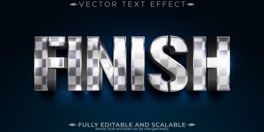 Düzenlenebilir Metin Efekti Gümüş, 3D Metalik ve Parlak Yazı Tipi
