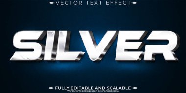 Düzenlenebilir metin efekti ütü, 3d metalik ve parlak yazı tipi biçimi