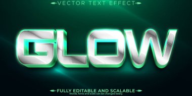 Neon parıltısı metin efekti, düzenlenebilir parlak ve zarif metin biçimi