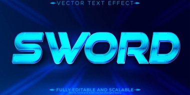 Kılıç metin efekti, düzenlenebilir metalik ve gelecek metin biçimi