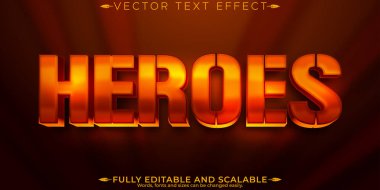 Kahramanlar metin efekti, düzenlenebilir çizgi film ve komik metin biçimi