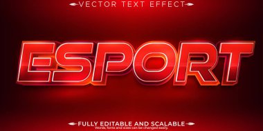 Esport metin efekti, düzenlenebilir oyun ve neon metin biçimi