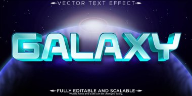 Galaxy metin efekti, düzenlenebilir retro ve vintage metin biçimi