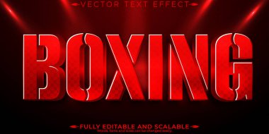 Boks sporu metin efekti, düzenlenebilir kırmızı ve güç metin biçimi