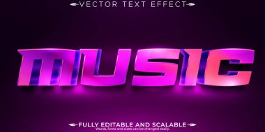 Müzik düzenlenebilir metin efekti, parlak ve zarif metin