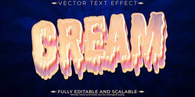 Dondurma metin efekti, düzenlenebilir şeker ve waffle metin tarzı