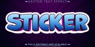 Etiket metin efekti, düzenlenebilir havalı modern yazı tipi biçimi