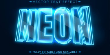 Neon metin efekti, düzenlenebilir kulüp ve parlayan metin biçimi