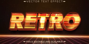 Retro, klasik metin efekti, düzenlenebilir 70 'ler ve 80' ler metin biçimi