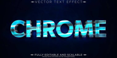 Krom metin efekti, düzenlenebilir metalik ve parlak metin biçimi
