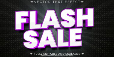 Flash Satış metin efekti, düzenlenebilir indirim ve metin biçimi