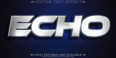 Metalik yankı metin efekti, düzenlenebilir parlak ve zarif metin biçimi