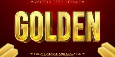 Altın külçe metin efekti, düzenlenebilir parlak ve zarif metin stili