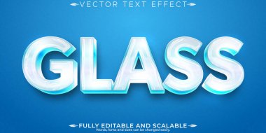 Cam metin efekti, düzenlenebilir şeffaf ve temiz metin biçimi
