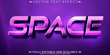 Boşluk gelecekte düzenlenebilir metin efekti, parlak ve zarif metin biçimi
