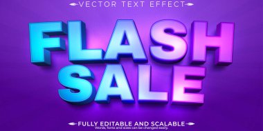 Flash satış metni efekti, düzenlenebilir teklif ve indirimli metin biçimi