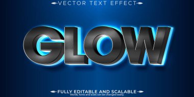 Parlak ışık metin efekti, düzenlenebilir neon ışık metni biçimi