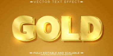 Altın lüks metin efekti, düzenlenebilir parlak ve zarif metin biçimi
