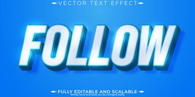 Sosyal medya metin efektini, düzenlenebilir iş ve pazarlamayı takip et