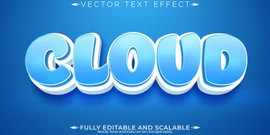Düzenlenebilir metin efekti, mavi bulut metin biçimi