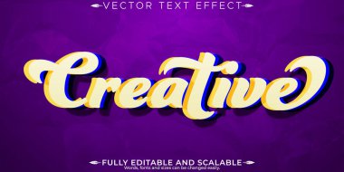 Yaratıcı metin efekti, düzenlenebilir modern ve satılık metin biçimi