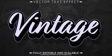 Retro, klasik metin efekti, düzenlenebilir 70 'ler ve 80' ler metin biçimi