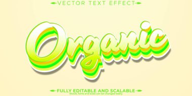 Organik doğa metin efekti, düzenlenebilir yeşil ve doğal metin stili