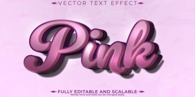 Pembe metin efekti, düzenlenebilir şirin ve yumuşak metin biçimi