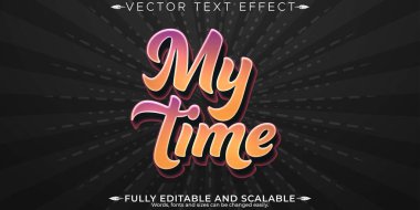 Zaman metin efektim, düzenlenebilir havalı ve modern metin biçimi