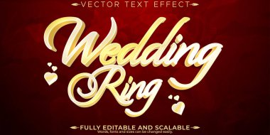 Düzenlenebilir metin efekti düğünü, 3D lüks ve evlilik yazı tipi