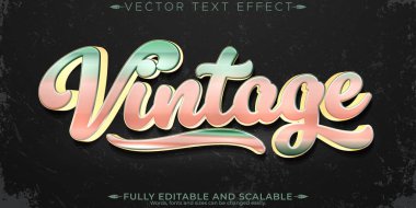 Retro, klasik metin efekti, düzenlenebilir 70 'ler ve 80' ler metin biçimi