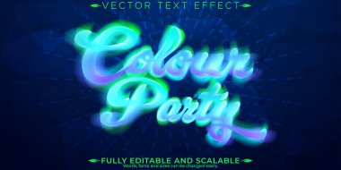 Renkli parti metin efekti, düzenlenebilir müzik ve renk metin biçimi