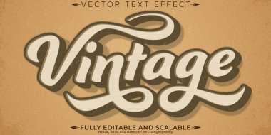 Retro, klasik metin efekti, düzenlenebilir 70 'ler ve 80' ler metin biçimi