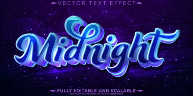 Gece yarısı metin efekti, düzenlenebilir koyu ve neon metin biçimi