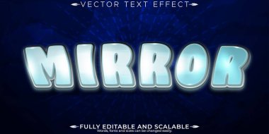 Ayna metin efekti, düzenlenebilir cam ve krom metin biçimi