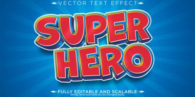 Süper kahraman metin efekti, düzenlenebilir çizgi film ve komik metin tarzı