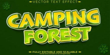 Orman Kampı metin efekti, düzenlenebilir macera ve çadır tarzı