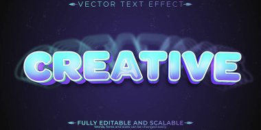 Yaratıcı metin efekti, düzenlenebilir çizgi film ve modern metin biçimi