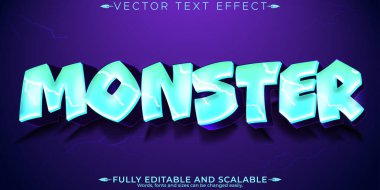 Canavar metin efekti, düzenlenebilir çizgi film ve korku metni tarzı