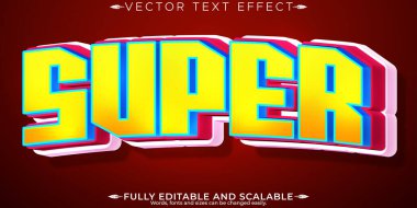 Düzenlenebilir metin efekti, 3D süper kahraman ve komik yazı tipi