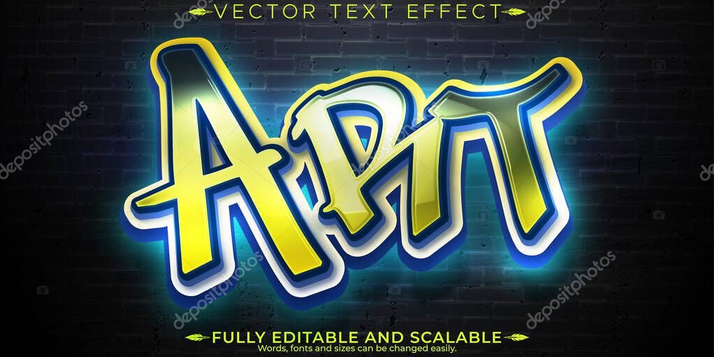 Graffiti text effect, editable spray and street text style